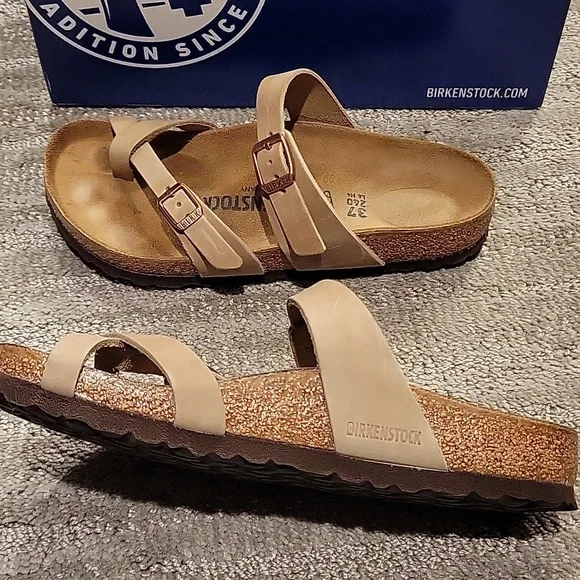 EUC Birkenstock Mayari Size 37 Oiled Leather Tabacco Brown - Picture 5 of 6